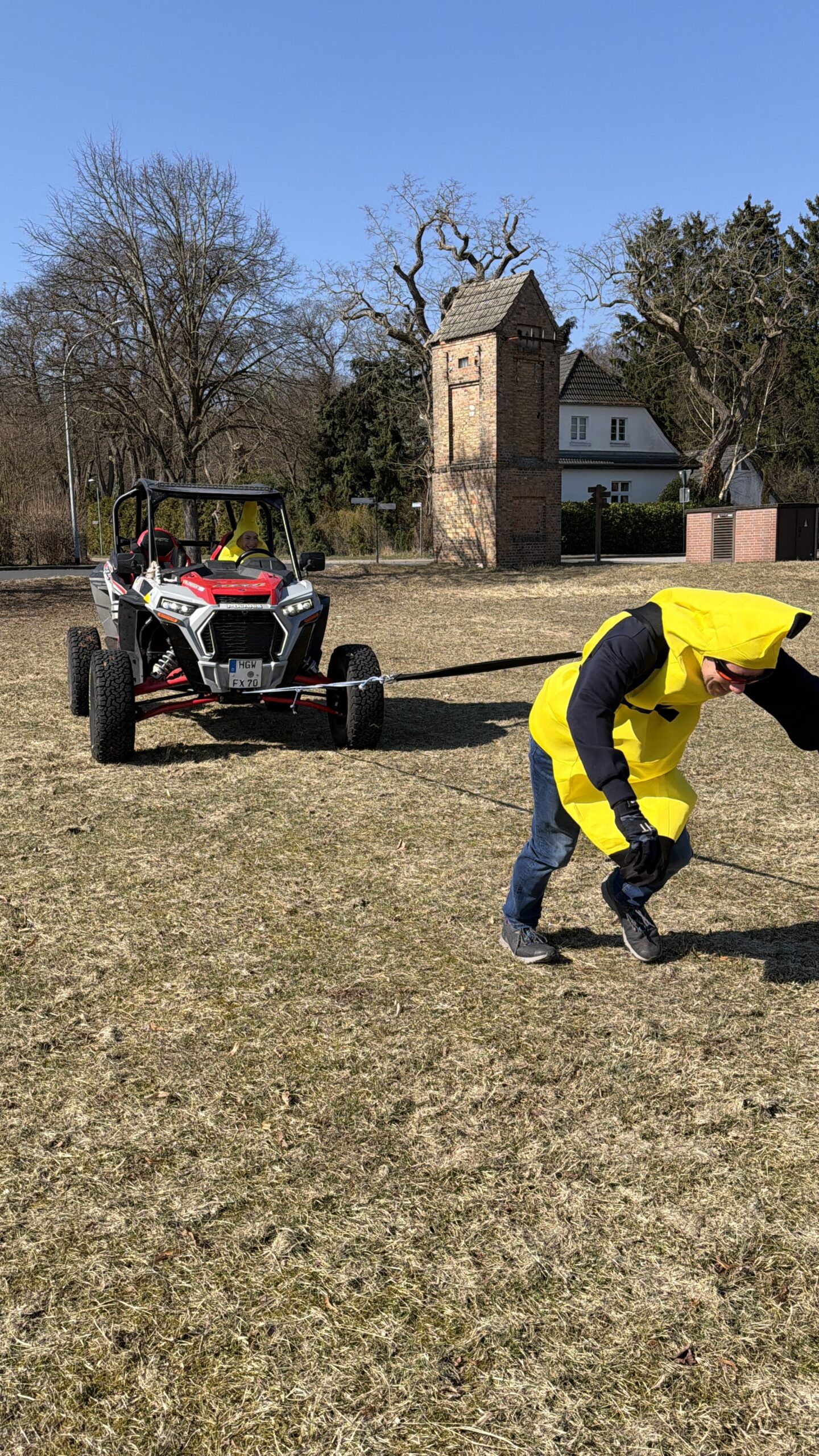 Auto ziehen am Leg Day