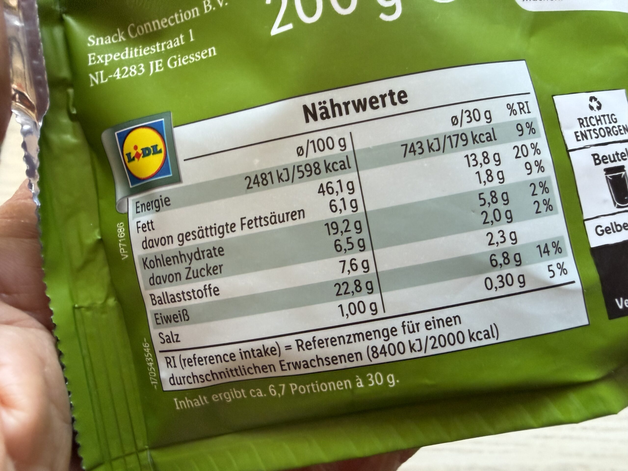 Nährwerte von Nüssen
