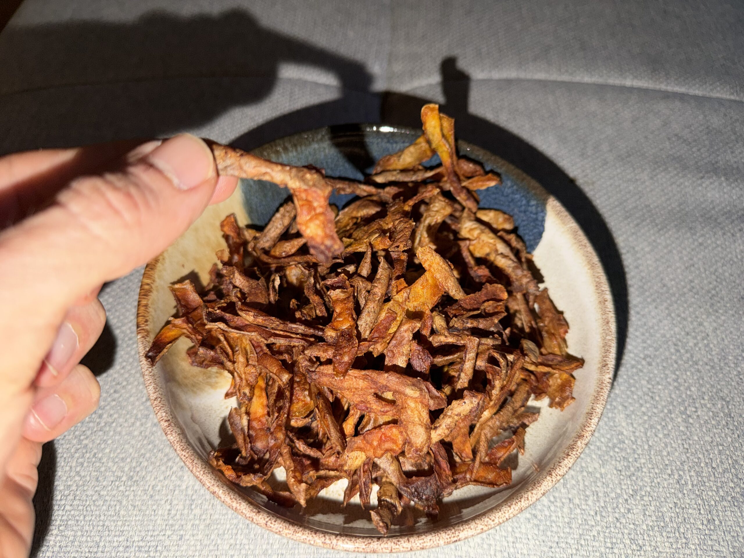 Kartoffelschalen Chips wenig Kalorien'
