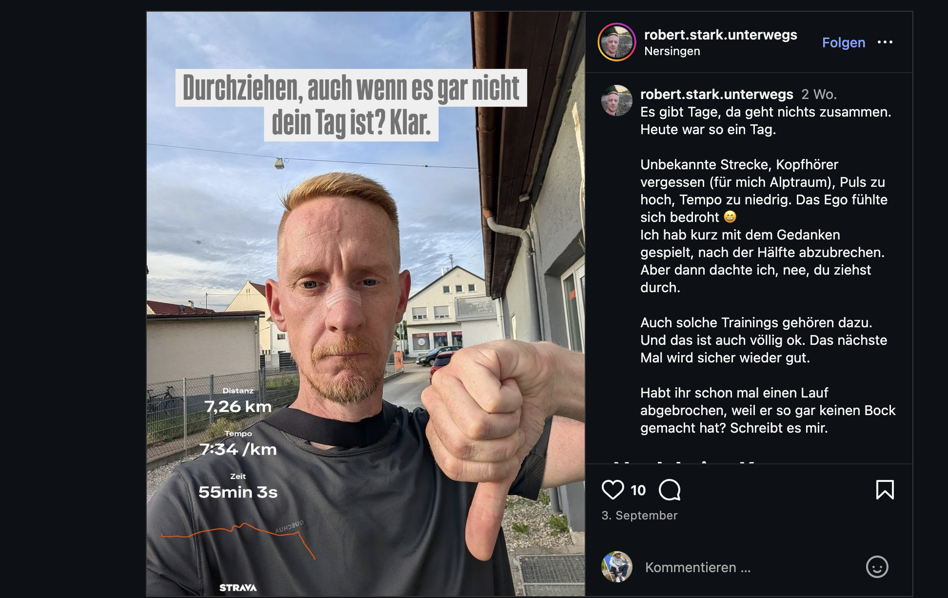Laufen auch wenn es mal nicht läuft
